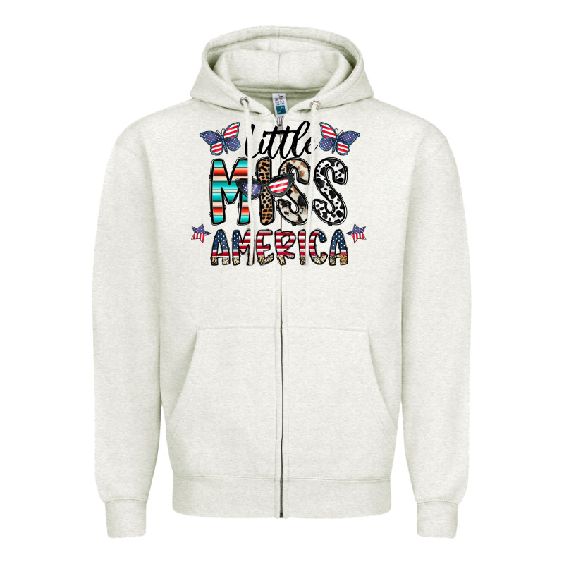 Little Miss America Zipper Hoodie by CowhideDigitalArt | Teevron