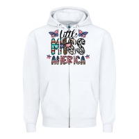 White little miss america Zipper Hoodie - CowhideDigitalArt