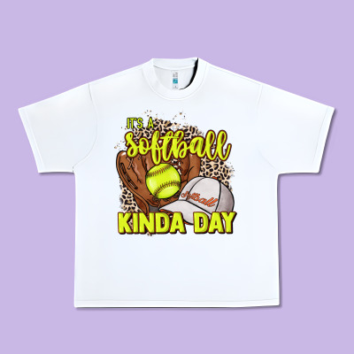 It's A Softball Kinda Day Leopard Urban Heavy Tee Designed By Howdyjamesfarm
