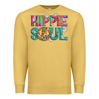 Antique Gold hippie soul with tie dye and flowers Premium Sweatshirt - Artiststas