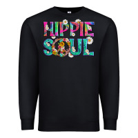 Black hippie soul with tie dye and flowers Premium Sweatshirt - Artiststas
