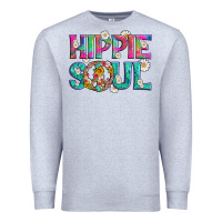Heather Grey hippie soul with tie dye and flowers Premium Sweatshirt - Artiststas