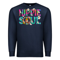 Navy hippie soul with tie dye and flowers Premium Sweatshirt - Artiststas