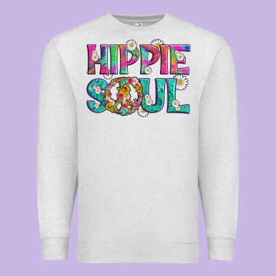 Hippie Soul With Tie Dye And Flowers Premium Sweatshirt Designed By Artiststas