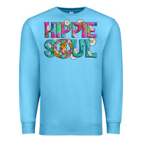 Ocean Blue hippie soul with tie dye and flowers Premium Sweatshirt - Artiststas