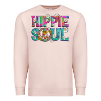 Pale Pink hippie soul with tie dye and flowers Premium Sweatshirt - Artiststas