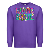 Purple hippie soul with tie dye and flowers Premium Sweatshirt - Artiststas