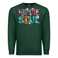 Sports Green hippie soul with tie dye and flowers Premium Sweatshirt - Artiststas