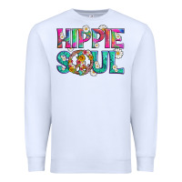 White hippie soul with tie dye and flowers Premium Sweatshirt - Artiststas