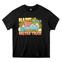 Black Happy Easter truck Heavy Core Tee - LillyAllenDesigns