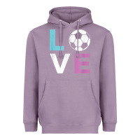 Lavender Soccer Gift for Girls Women I Love Soccer Vintage Heavyweight Hoodie - minhPixels