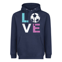 Navy Soccer Gift for Girls Women I Love Soccer Vintage Heavyweight Hoodie - minhPixels