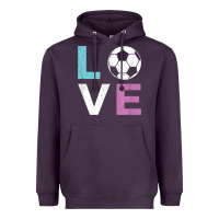 Plum Soccer Gift for Girls Women I Love Soccer Vintage Heavyweight Hoodie - minhPixels