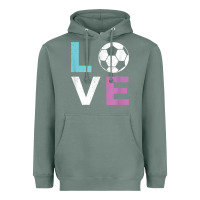 Sage Soccer Gift for Girls Women I Love Soccer Vintage Heavyweight Hoodie - minhPixels