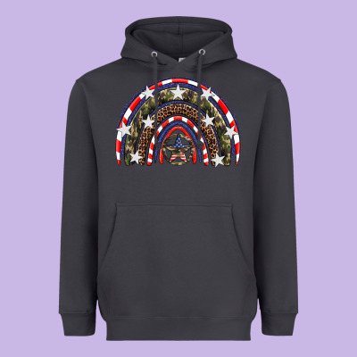 Usa Camouflage Rainbow Heavyweight Hoodie Designed By Artiststas