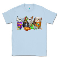 Dusty Blue Halloween Coffee Cups Classic Tee - texasbilliewilder