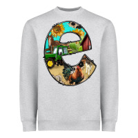 Heather Grey farm life alphabet lowercase letters e Heavyweight Sweatshirt - BundleAndBundleShop