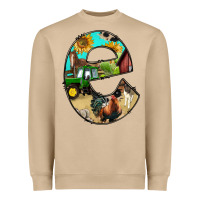 Farm Life Alphabet Lowercase Letters E Heavyweight Sweatshirt | Teevron