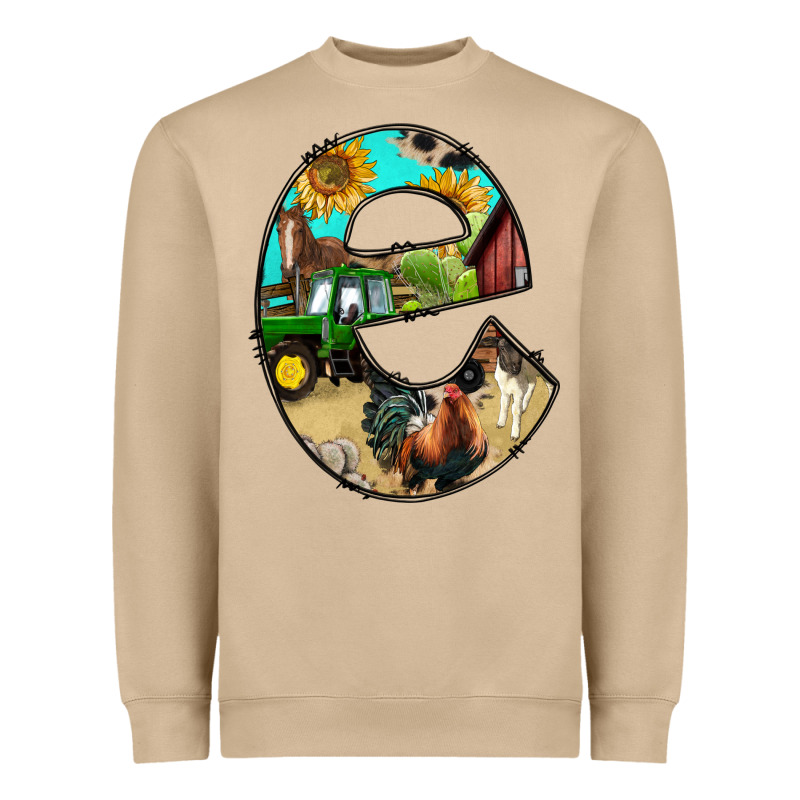 Farm Life Alphabet Lowercase Letters E Heavyweight Sweatshirt by BundleAndBundleShop | Teevron
