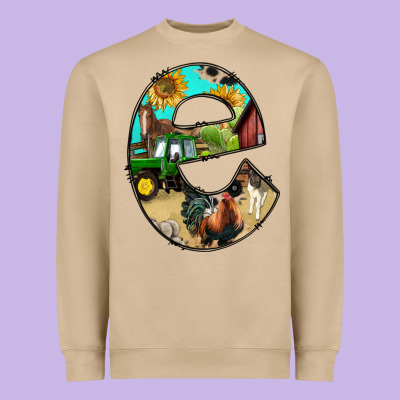 Farm Life Alphabet Lowercase Letters E Heavyweight Sweatshirt Designed By Bundleandbundleshop