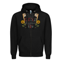 Black little sister biggest fan Zipper Hoodie - CowhideDigitalArt