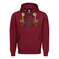 Burgundy little sister biggest fan Zipper Hoodie - CowhideDigitalArt