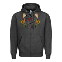 Charcoal Heather little sister biggest fan Zipper Hoodie - CowhideDigitalArt