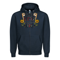 Navy little sister biggest fan Zipper Hoodie - CowhideDigitalArt
