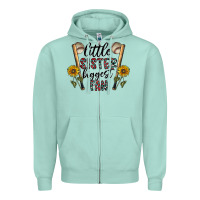 Seafoam little sister biggest fan Zipper Hoodie - CowhideDigitalArt