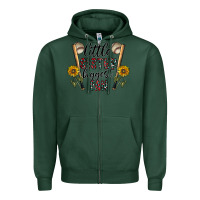 Sports Green little sister biggest fan Zipper Hoodie - CowhideDigitalArt