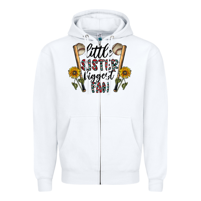 Little Sister Biggest Fan Zipper Hoodie by CowhideDigitalArt | Teevron