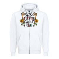 White little sister biggest fan Zipper Hoodie - CowhideDigitalArt