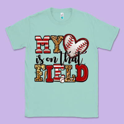 My Heart Is On That Field Baseball Classic Tee Designed By Jasminsmagicworld