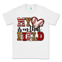 White my heart is on that field baseball Classic Tee - Jasminsmagicworld