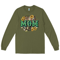 Army Green Aztec Mom Mother's Day Long Sleeve Tee - CowGirlArtShop