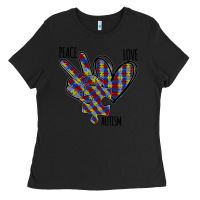 Black Peace Love Autism Ladies Tee - Bettercallsaul