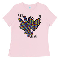 Bubblegum Pink Peace Love Autism Ladies Tee - Bettercallsaul