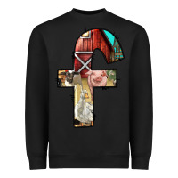 Black farm life alphabet lowercase letters f Heavyweight Sweatshirt - BundleAndBundleShop