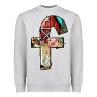 Heather Grey farm life alphabet lowercase letters f Heavyweight Sweatshirt - BundleAndBundleShop
