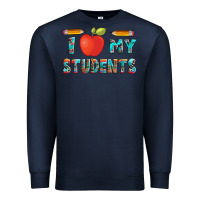 Navy i love my students with pen and Premium Sweatshirt - Artiststas