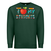 Sports Green i love my students with pen and Premium Sweatshirt - Artiststas