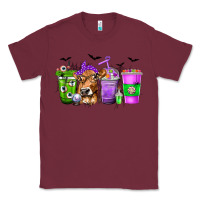 Burgundy Coffee Cups with Cow and Halloween Classic Tee - texasbilliewilder