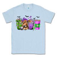 Dusty Blue Coffee Cups with Cow and Halloween Classic Tee - texasbilliewilder