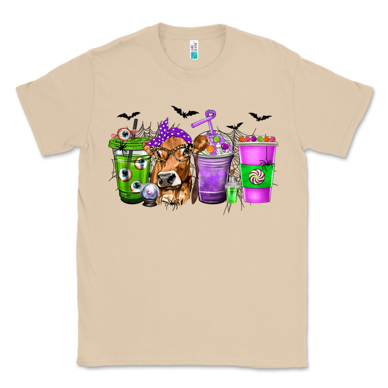Coffee Cups With Cow And Halloween Classic Tee by texasbilliewilder | Teevron
