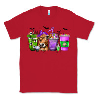 Red Coffee Cups with Cow and Halloween Classic Tee - texasbilliewilder