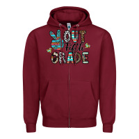 Burgundy out fifth grade Zipper Hoodie - CowhideDigitalArt