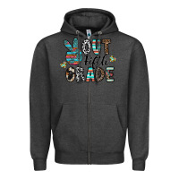 Charcoal Heather out fifth grade Zipper Hoodie - CowhideDigitalArt