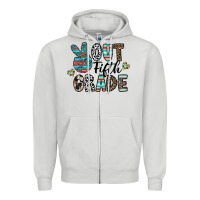 Dove Grey out fifth grade Zipper Hoodie - CowhideDigitalArt