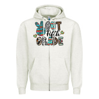 Oatmeal Heather out fifth grade Zipper Hoodie - CowhideDigitalArt