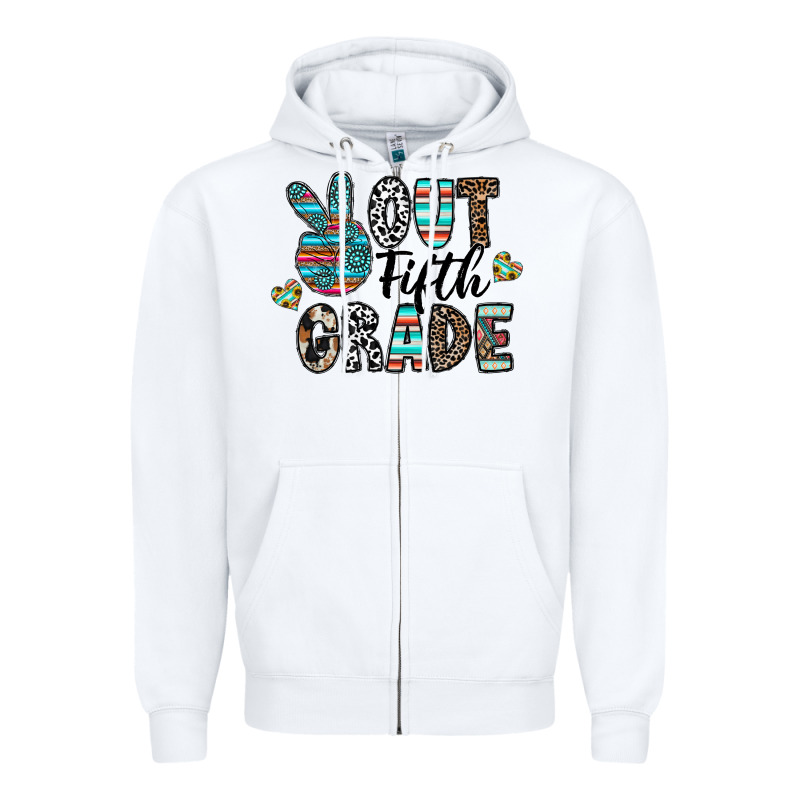 Out Fifth Grade Zipper Hoodie by CowhideDigitalArt | Teevron
